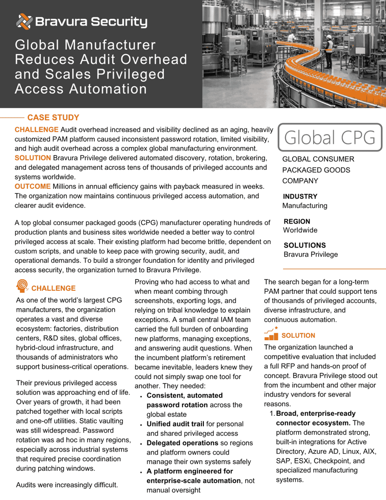 Global CPG Case Study | Bravura Security
